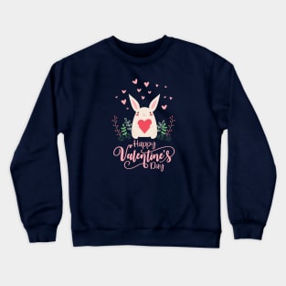 Cute and Adorable Valentine Bunny with a Heart Crewneck Sweatshirt